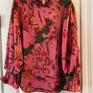Vibrant Pink and Green Women's Top